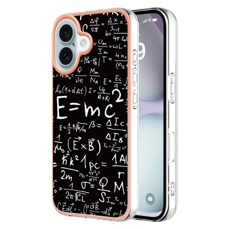 For iPhone 16 Plus Electroplating Marble Dual-side IMD Phone Case(Equation) - iPhone 16 Plus Cases by PMC TechLife | Online Shopping South Africa | PMC TechLife | Buy Now Pay Later Mobicred