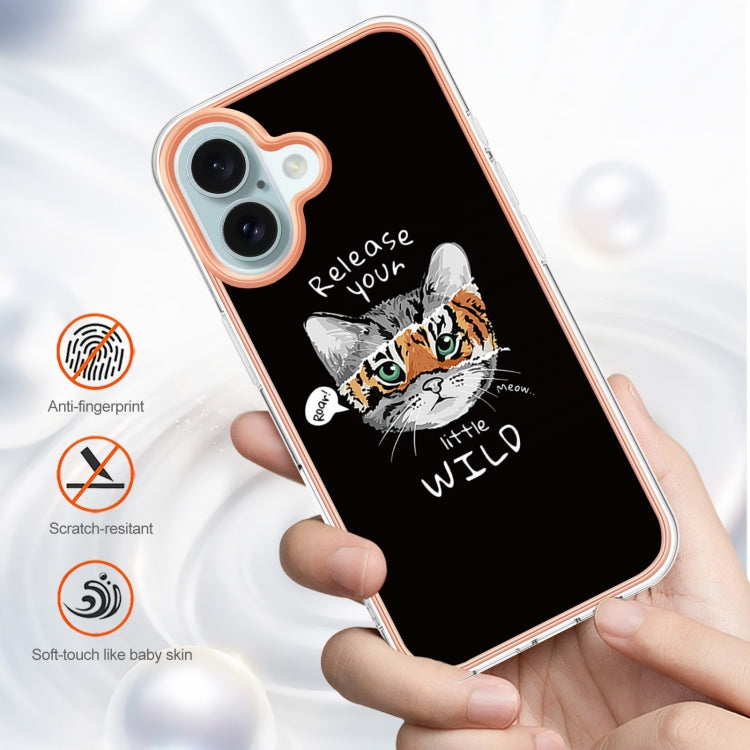 For iPhone 16 Electroplating Marble Dual-side IMD Phone Case(Natural Growth) - iPhone 16 Cases by PMC TechLife | Online Shopping South Africa | PMC TechLife | Buy Now Pay Later Mobicred