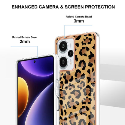 For Xiaomi Poco F5 / Redmi Note 12 Turbo Electroplating Marble Dual-side IMD Phone Case(Leopard Print) - Xiaomi Cases by PMC Jewellery | Online Shopping South Africa | PMC Jewellery | Buy Now Pay Later Mobicred