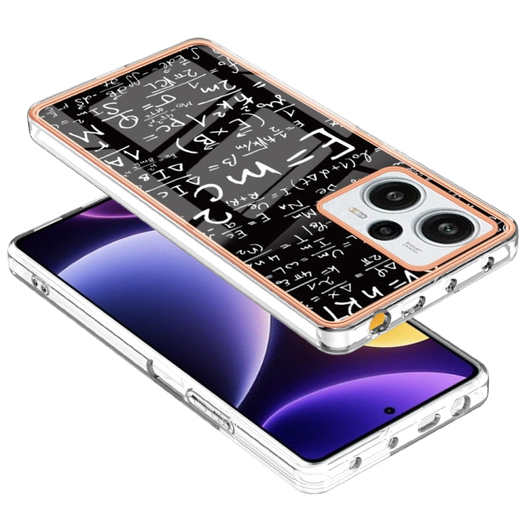 For Xiaomi Poco F5 / Redmi Note 12 Turbo Electroplating Marble Dual-side IMD Phone Case(Equation) - Xiaomi Cases by PMC TechLife | Online Shopping South Africa | PMC TechLife | Buy Now Pay Later Mobicred