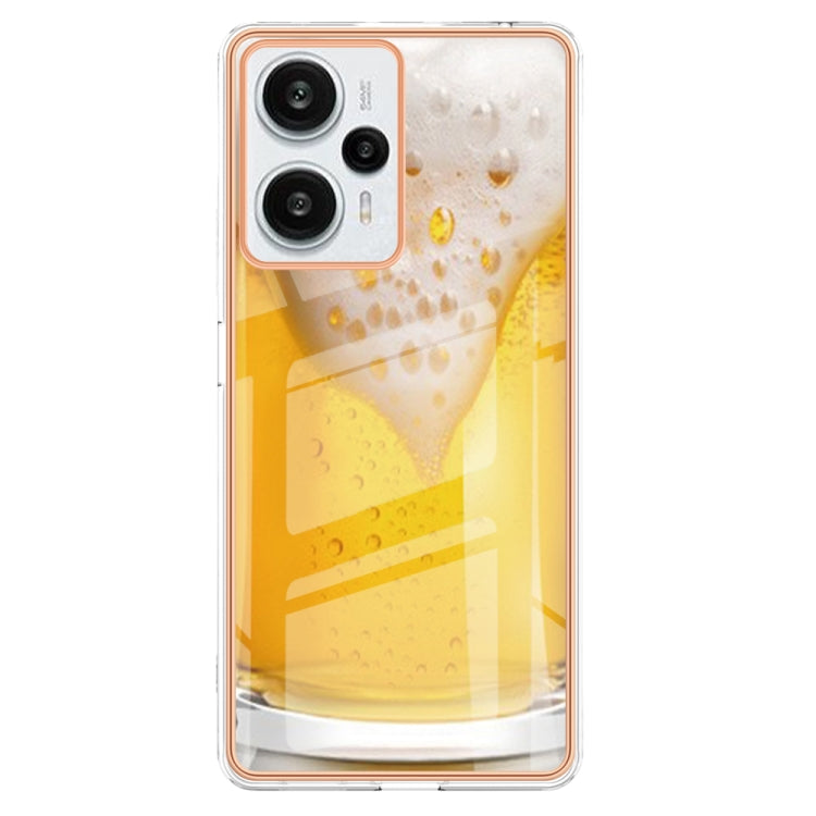 For Xiaomi Poco F5 / Redmi Note 12 Turbo Electroplating Marble Dual-side IMD Phone Case(Draft Beer) - Xiaomi Cases by PMC Jewellery | Online Shopping South Africa | PMC Jewellery | Buy Now Pay Later Mobicred