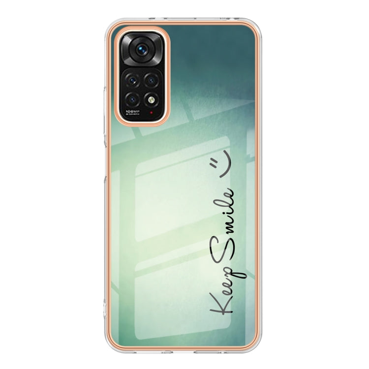 For Xiaomi Redmi Note 11s / Note 11 4G Electroplating Marble Dual-side IMD Phone Case(Smile) - Xiaomi Cases by PMC TechLife | Online Shopping South Africa | PMC TechLife | Buy Now Pay Later Mobicred