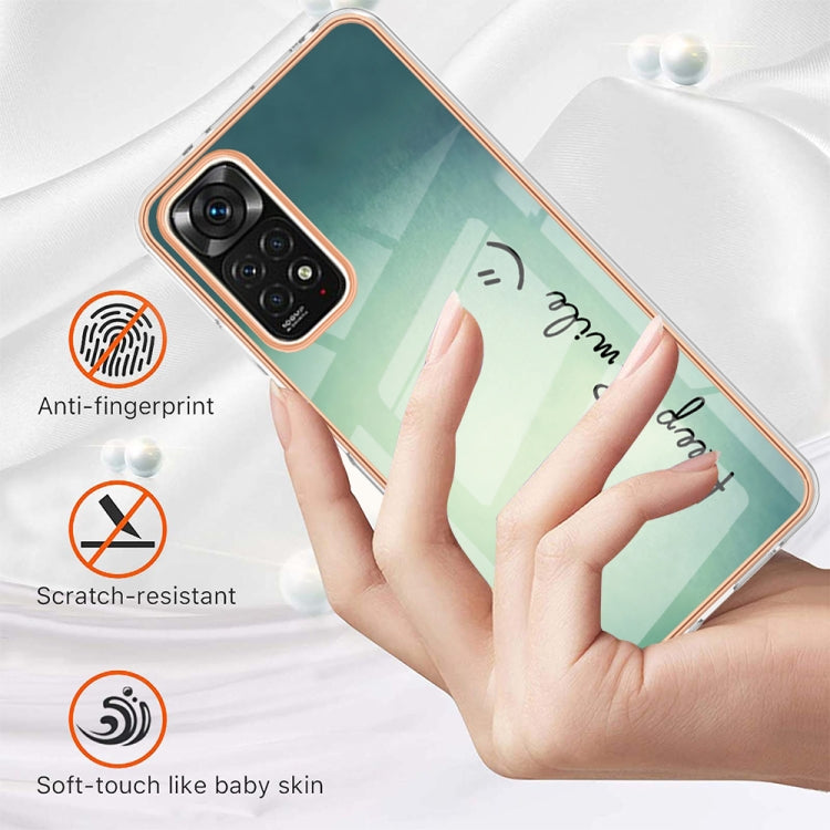 For Xiaomi Redmi Note 11s / Note 11 4G Electroplating Marble Dual-side IMD Phone Case(Smile) - Xiaomi Cases by PMC TechLife | Online Shopping South Africa | PMC TechLife | Buy Now Pay Later Mobicred