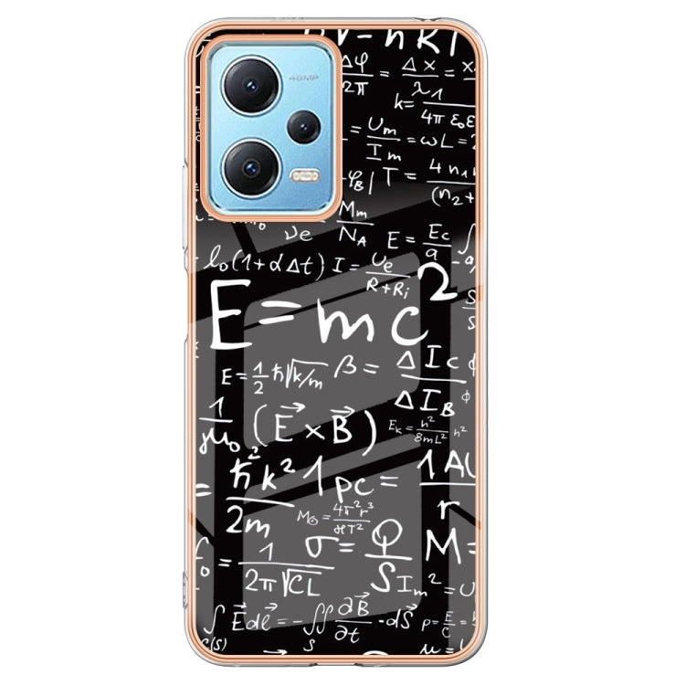 For Xiaomi Redmi Note 12 5G Global Electroplating Marble Dual-side IMD Phone Case(Equation) - Xiaomi Cases by PMC TechLife | Online Shopping South Africa | PMC TechLife | Buy Now Pay Later Mobicred