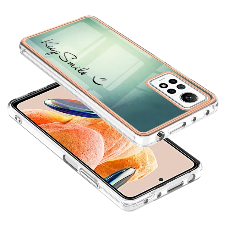 For Xiaomi Redmi Note 12 Pro 4G Global Electroplating Marble Dual-side IMD Phone Case(Smile) - Xiaomi Cases by PMC TechLife | Online Shopping South Africa | PMC TechLife | Buy Now Pay Later Mobicred