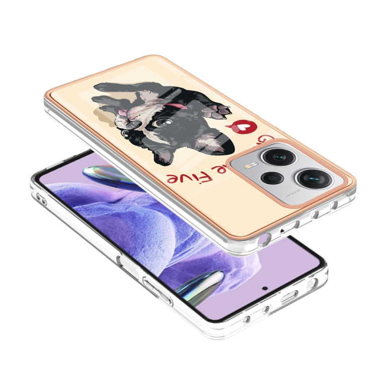 For Xiaomi Redmi Note 12 Pro+ Global Electroplating Marble Dual-side IMD Phone Case(Lucky Dog) - Xiaomi Cases by PMC Jewellery | Online Shopping South Africa | PMC Jewellery | Buy Now Pay Later Mobicred