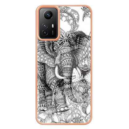 Xiaomi Redmi Note 12S 4G Electroplating Marble Dual-side IMD Phone Case(Totem Elephant) - Xiaomi Cases by PMC Jewellery | Online Shopping South Africa | PMC Jewellery | Buy Now Pay Later Mobicred