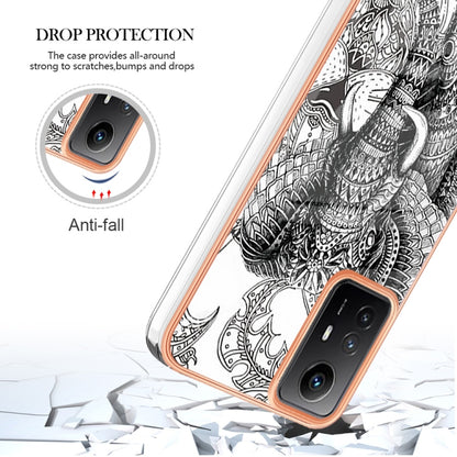 Xiaomi Redmi Note 12S 4G Electroplating Marble Dual-side IMD Phone Case(Totem Elephant) - Xiaomi Cases by PMC Jewellery | Online Shopping South Africa | PMC Jewellery | Buy Now Pay Later Mobicred