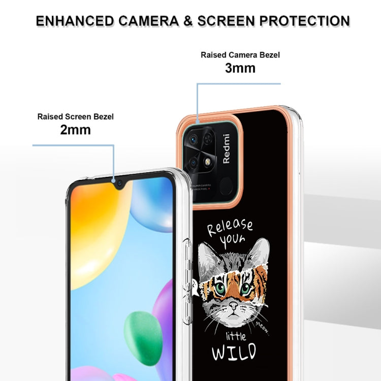 For Xiaomi Redmi 10C Electroplating Marble Dual-side IMD Phone Case(Natural Growth) - Xiaomi Cases by PMC Jewellery | Online Shopping South Africa | PMC Jewellery | Buy Now Pay Later Mobicred