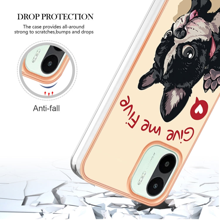 For Xiaomi Redmi A1 Electroplating Marble Dual-side IMD Phone Case(Lucky Dog) - Xiaomi Cases by PMC TechLife | Online Shopping South Africa | PMC TechLife | Buy Now Pay Later Mobicred