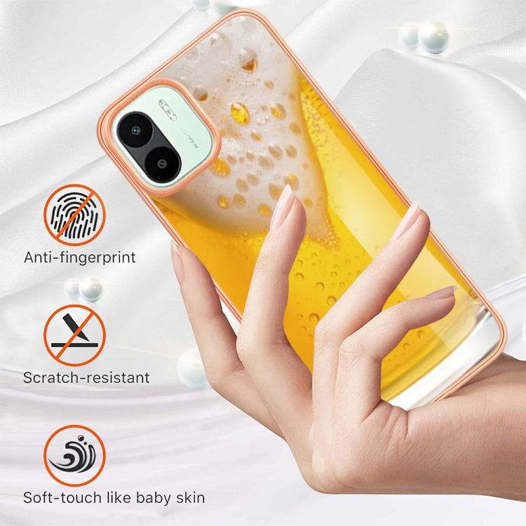For Xiaomi Redmi A1 Electroplating Marble Dual-side IMD Phone Case(Draft Beer) - Xiaomi Cases by PMC TechLife | Online Shopping South Africa | PMC TechLife | Buy Now Pay Later Mobicred