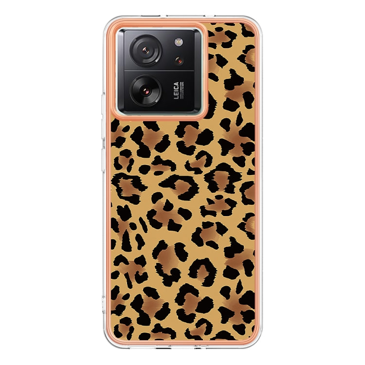 For Xiaomi 13T/13T Pro Electroplating Marble Dual-side IMD Phone Case(Leopard Print) - Xiaomi Cases by PMC TechLife | Online Shopping South Africa | PMC TechLife | Buy Now Pay Later Mobicred