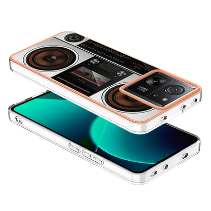 For Xiaomi 13T/13T Pro Electroplating Marble Dual-side IMD Phone Case(Retro Radio) - Xiaomi Cases by PMC Jewellery | Online Shopping South Africa | PMC Jewellery | Buy Now Pay Later Mobicred