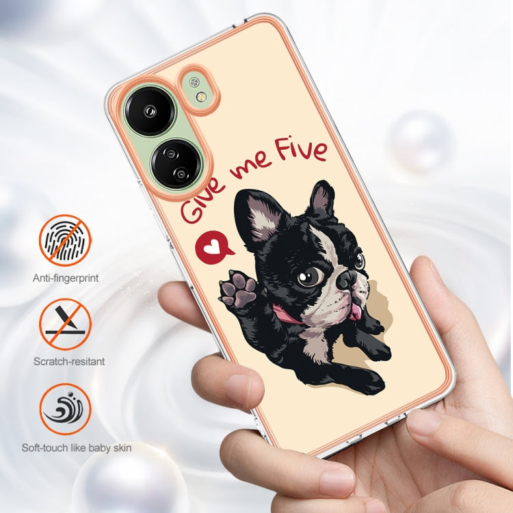 For Xiaomi Redmi 13C 4G Electroplating Marble Dual-side IMD Phone Case(Lucky Dog) - 13C Cases by PMC Jewellery | Online Shopping South Africa | PMC Jewellery | Buy Now Pay Later Mobicred