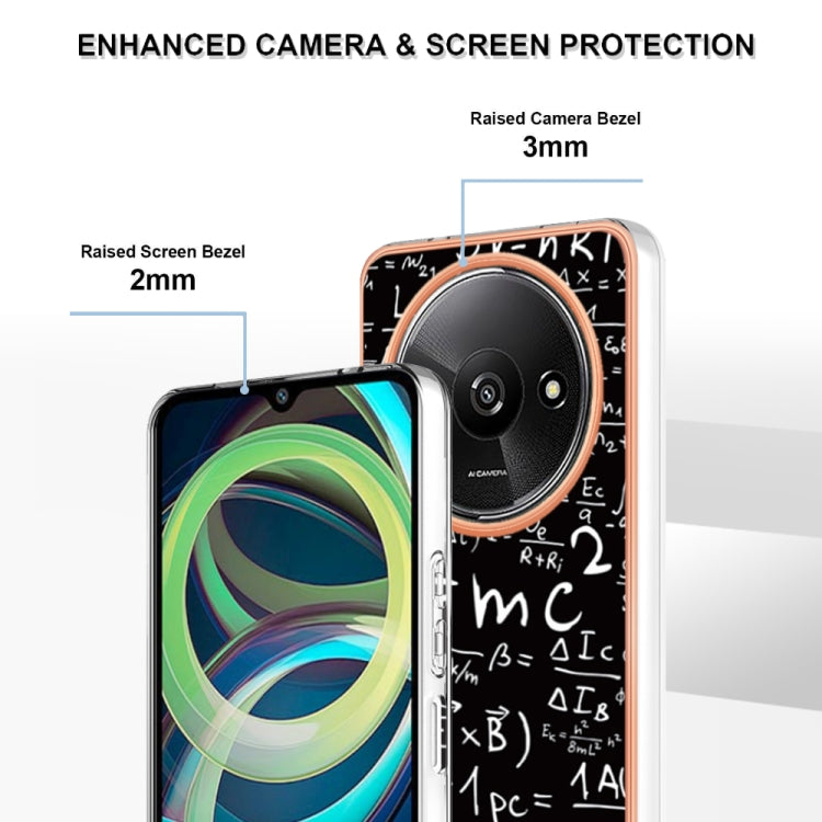 For Xiaomi Redmi A3 Electroplating Marble Dual-side IMD Phone Case(Equation) - Xiaomi Cases by PMC Jewellery | Online Shopping South Africa | PMC Jewellery | Buy Now Pay Later Mobicred