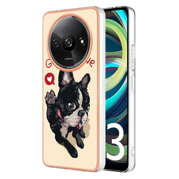 For Xiaomi Redmi A3 Electroplating Marble Dual-side IMD Phone Case(Lucky Dog) - Xiaomi Cases by PMC Jewellery | Online Shopping South Africa | PMC Jewellery | Buy Now Pay Later Mobicred