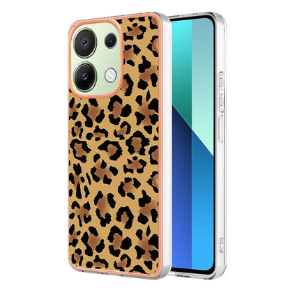 For Xiaomi Redmi Note 13 4G Global Electroplating Marble Dual-side IMD Phone Case(Leopard Print) - Note 13 Cases by PMC Jewellery | Online Shopping South Africa | PMC Jewellery | Buy Now Pay Later Mobicred