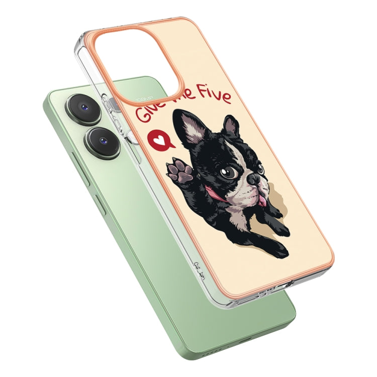 For Xiaomi Redmi Note 13 4G Global Electroplating Marble Dual-side IMD Phone Case(Lucky Dog) - Note 13 Cases by PMC Jewellery | Online Shopping South Africa | PMC Jewellery | Buy Now Pay Later Mobicred