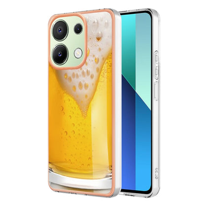 For Xiaomi Redmi Note 13 4G Global Electroplating Marble Dual-side IMD Phone Case(Draft Beer) - Note 13 Cases by PMC Jewellery | Online Shopping South Africa | PMC Jewellery | Buy Now Pay Later Mobicred