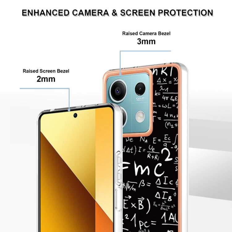 For Xiaomi Redmi Note 13 5G Electroplating Marble Dual-side IMD Phone Case(Equation) - Note 13 Cases by PMC Jewellery | Online Shopping South Africa | PMC Jewellery | Buy Now Pay Later Mobicred