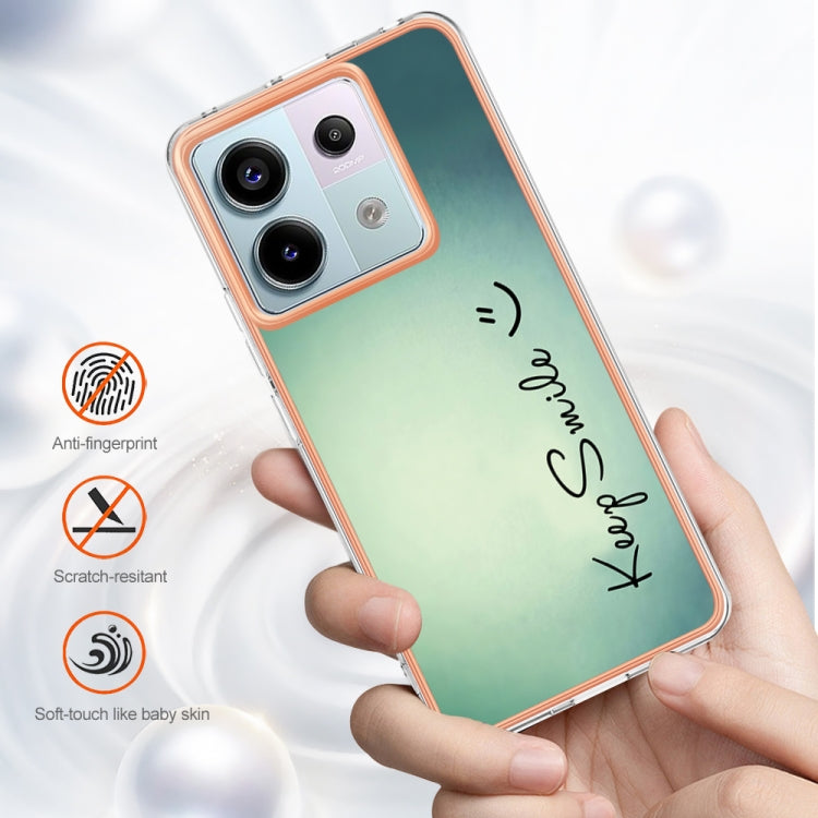 For Xiaomi Redmi Note 13 Pro 5G Global Electroplating Marble Dual-side IMD Phone Case(Smile) - Note 13 Pro Cases by PMC Jewellery | Online Shopping South Africa | PMC Jewellery | Buy Now Pay Later Mobicred