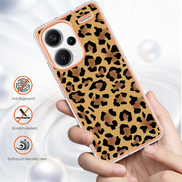 For Xiaomi Redmi Note 13 Pro+ 5G Electroplating Marble Dual-side IMD Phone Case(Leopard Print) - Note 13 Pro+ Cases by PMC Jewellery | Online Shopping South Africa | PMC Jewellery | Buy Now Pay Later Mobicred