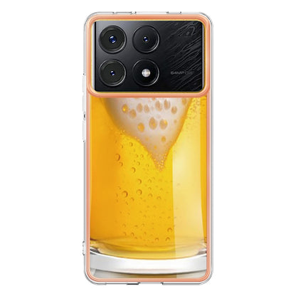 For Xiaomi Poco X6 Pro / Redmi K70E Electroplating Marble Dual-side IMD Phone Case(Draft Beer) - K70E Cases by PMC Jewellery | Online Shopping South Africa | PMC Jewellery | Buy Now Pay Later Mobicred