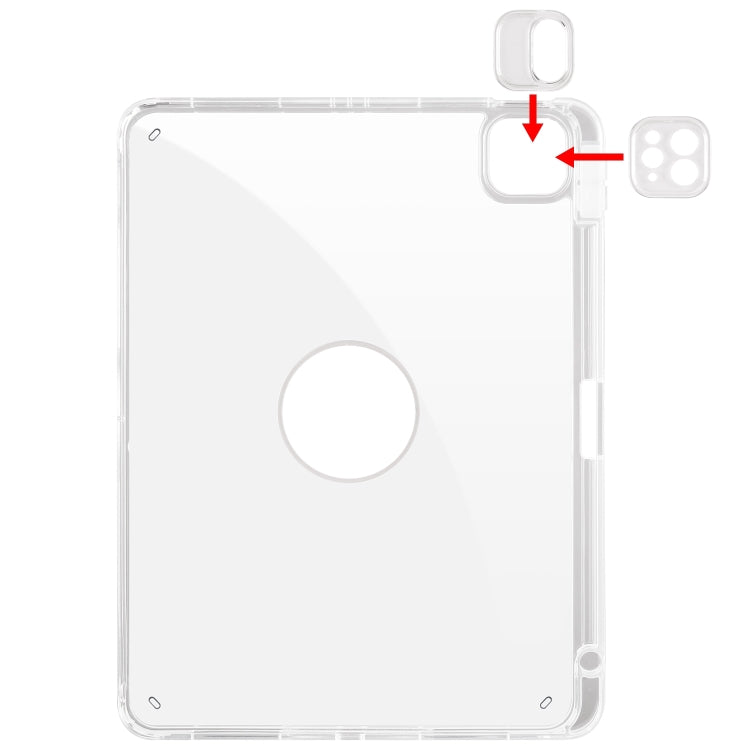 For iPad Air 13 2024 Clear Acrylic 360 Rotation Detachable Leather Tablet Case(Yellow) - iPad Air 13 2024 Cases by PMC TechLife | Online Shopping South Africa | PMC TechLife | Buy Now Pay Later Mobicred