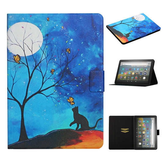 For Amazon Kindle Fire Max 11 Colored Drawing Smart Leather Tablet Case(Moonlight Cat) - Amazon by PMC Jewellery | Online Shopping South Africa | PMC Jewellery | Buy Now Pay Later Mobicred