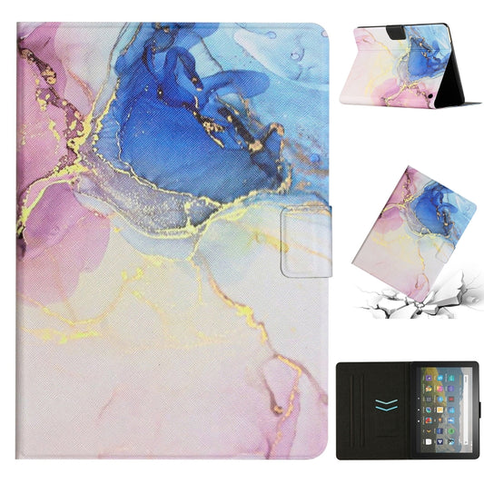 For Amazon Kindle Fire Max 11 Colored Drawing Marble Smart Leather Tablet Case(Pink Blue) - Amazon by PMC Jewellery | Online Shopping South Africa | PMC Jewellery | Buy Now Pay Later Mobicred