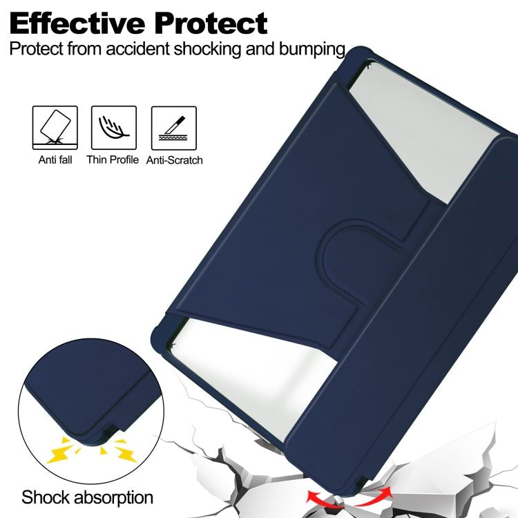 For Samsung Galaxy Tab S9 FE+ 360 Rotation Transparent Smart Leather Case with Keyboard(Dark Blue) - Galaxy Tab S9 FE+ by PMC TechLife | Online Shopping South Africa | PMC TechLife