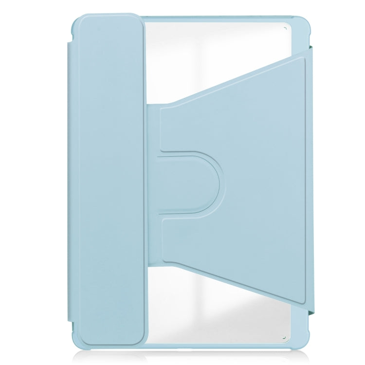 For Samsung Galaxy Tab S9 FE 360 Rotation Transparent Smart Leather Case with Keyboard(Sky Blue) - Galaxy Tab S9 FE by PMC Jewellery | Online Shopping South Africa | PMC Jewellery