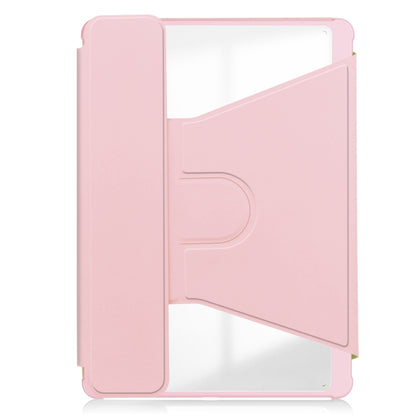 For Samsung Galaxy Tab S9 FE 360 Rotation Transparent Smart Leather Case with Keyboard(Pink) - Galaxy Tab S9 FE by PMC Jewellery | Online Shopping South Africa | PMC Jewellery | Buy Now Pay Later Mobicred