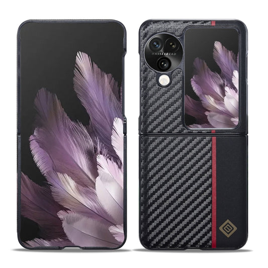 For OPPO Find N3 Flip LC.IMEEKE 3 in 1 Carbon Fiber Texture Shockproof Phone Case(Black) - Find N3 Flip Cases by LC.IMEEKE | Online Shopping South Africa | PMC Jewellery