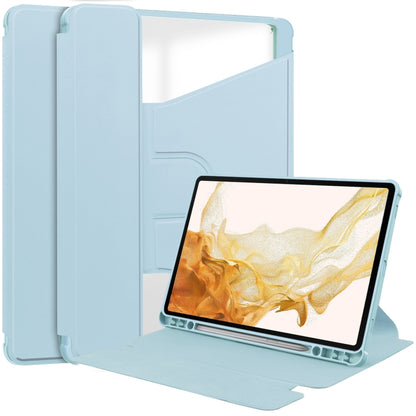 For Samsung Galaxy Tab S9+ 360 Rotation Transparent Smart Leather Case(Sky Blue) - Galaxy Tab S9+ Cases by PMC Jewellery | Online Shopping South Africa | PMC Jewellery | Buy Now Pay Later Mobicred