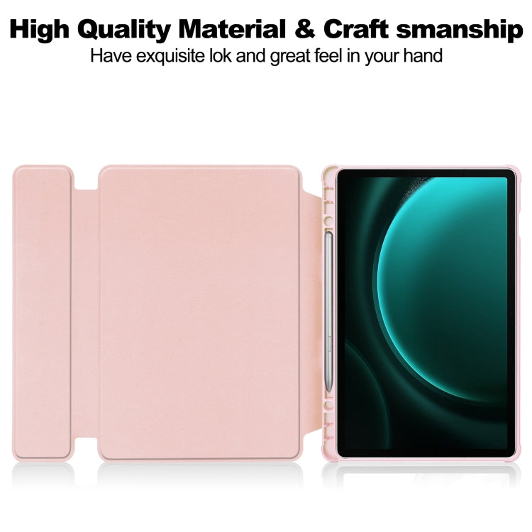 For Samsung Galaxy Tab S9 FE+ / S10+ 360 Rotation Transparent Smart Leather Case(Pink) - Galaxy Tab S9 FE+ by PMC Jewellery | Online Shopping South Africa | PMC Jewellery | Buy Now Pay Later Mobicred