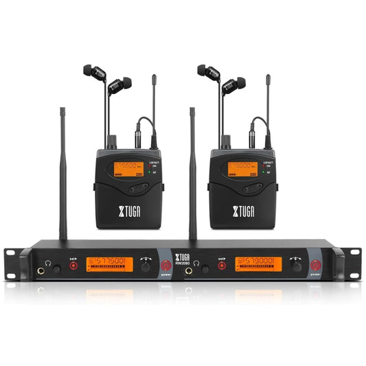 XTUGA RW2080 UHF Wireless Stage Singer In-Ear Monitor System 2 BodyPacks(AU Plug) - Microphone by XTUGA | Online Shopping South Africa | PMC Jewellery | Buy Now Pay Later Mobicred