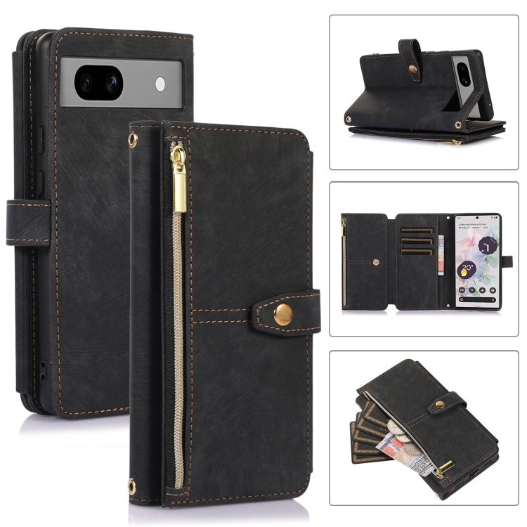 For Google Pixel 7a Dream 9-Card Wallet Zipper Bag Leather Phone Case(Black) - Google Cases by PMC Jewellery | Online Shopping South Africa | PMC Jewellery | Buy Now Pay Later Mobicred