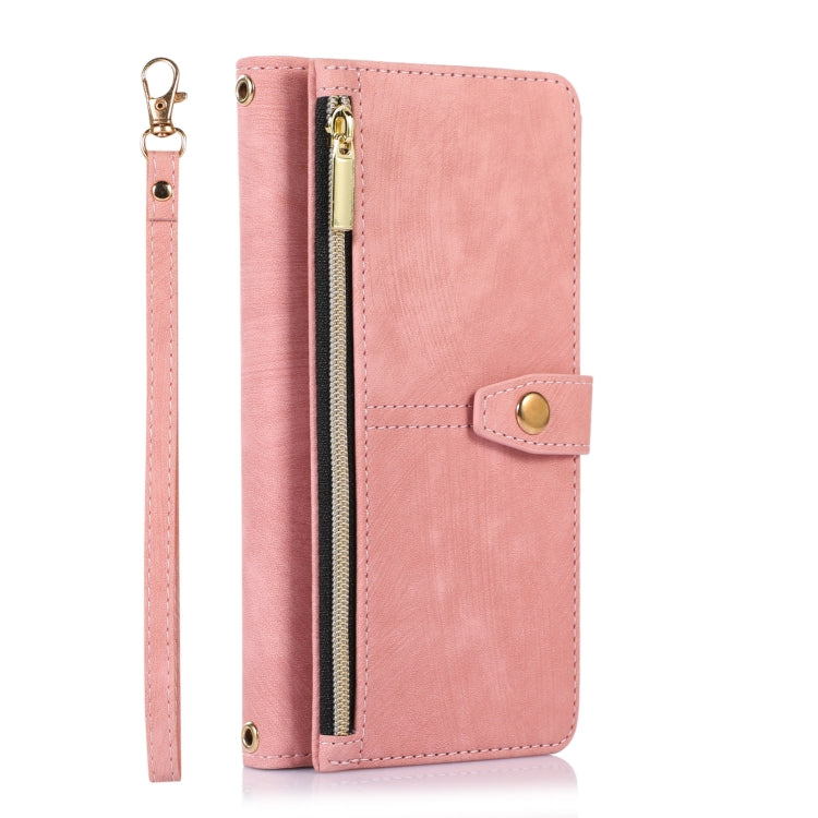 For Google Pixel 6a Dream 9-Card Wallet Zipper Bag Leather Phone Case(Pink) - Google Cases by PMC Jewellery | Online Shopping South Africa | PMC Jewellery | Buy Now Pay Later Mobicred