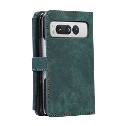 For Google Pixel Fold Dream 9-Card Wallet Zipper Bag Leather Phone Case(Green) - Google Cases by PMC Jewellery | Online Shopping South Africa | PMC Jewellery | Buy Now Pay Later Mobicred