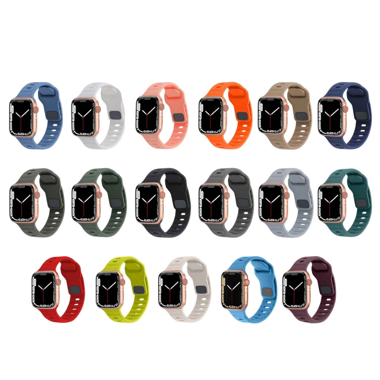 For Apple Watch Ultra 49mm Square Buckle Stripes Silicone Watch Band(White) - Watch Bands by PMC TechLife | Online Shopping South Africa | PMC TechLife
