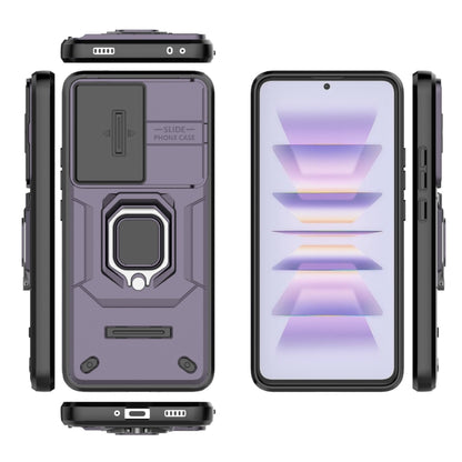 For Xiaomi Redmi K60 5G Sliding Camshield TPU + PC Shockproof Phone Case with Holder(Purple) - Xiaomi Cases by PMC Jewellery | Online Shopping South Africa | PMC Jewellery | Buy Now Pay Later Mobicred