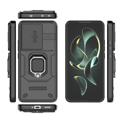 For Xiaomi Redmi K60 Ultra 5G Sliding Camshield TPU + PC Shockproof Phone Case with Holder(Black) - Xiaomi Cases by PMC Jewellery | Online Shopping South Africa | PMC Jewellery | Buy Now Pay Later Mobicred