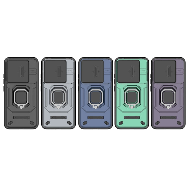 For Xiaomi 14 Sliding Camshield TPU + PC Shockproof Phone Case with Holder(Blue) - 14 Cases by PMC TechLife | Online Shopping South Africa | PMC TechLife