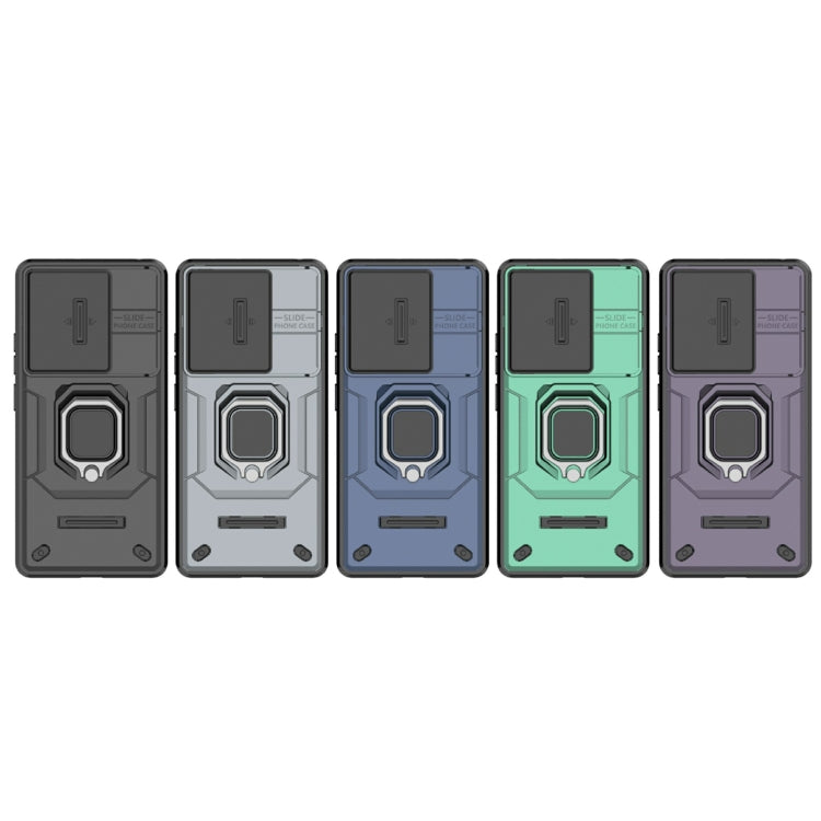 For Xiaomi Redmi Note 13 Pro 4G Global Sliding Camshield TPU + PC Shockproof Phone Case with Holder(Black) - Note 13 Pro Cases by PMC TechLife | Online Shopping South Africa | PMC TechLife | Buy Now Pay Later Mobicred