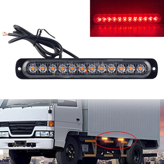 DC12V-24V / 36W Car Truck Emergency Strobe Flash Warning Light 12LEDs Long Ultra-thin Side Lights(Red) - Warning Lights by PMC Jewellery | Online Shopping South Africa | PMC Jewellery | Buy Now Pay Later Mobicred