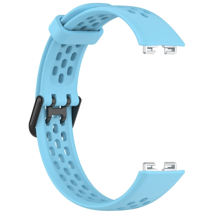 For Huawei Band 8 Solid Color Breathable Silicone Watch Band(Light Blue) - Watch Bands by PMC Jewellery | Online Shopping South Africa | PMC Jewellery