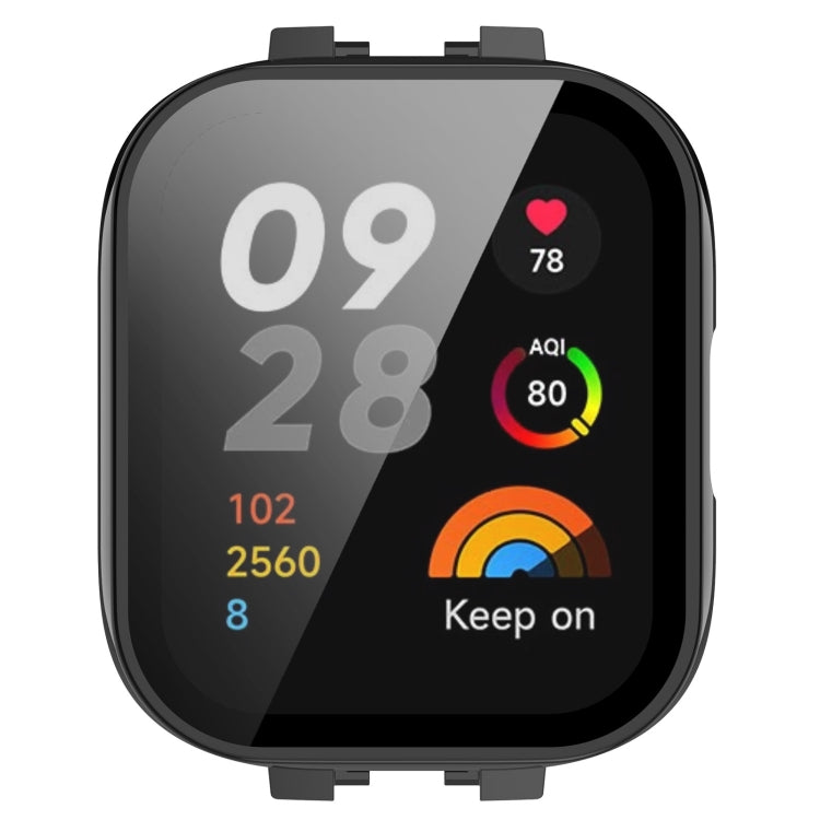 For Xiaomi Mi Watch Lite 3 PC + Tempered Film Integrated Watch Protective Case(Black) - Watch Cases by PMC TechLife | Online Shopping South Africa | PMC TechLife