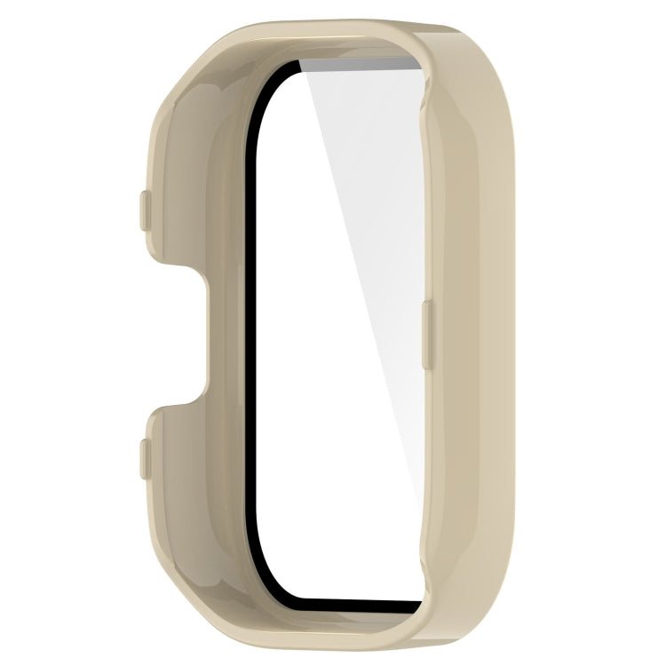 For Xiaomi Mi Watch Lite 3 PC + Tempered Film Integrated Watch Protective Case(Ivory White) - Watch Cases by PMC Jewellery | Online Shopping South Africa | PMC Jewellery