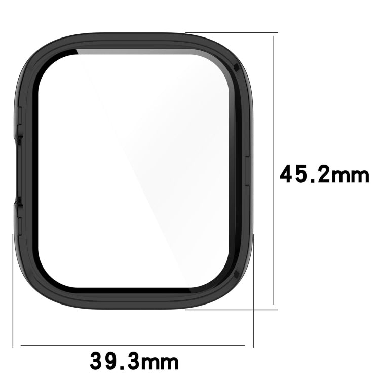 For Xiaomi Mi Watch Lite 3 PC + Tempered Film Integrated Watch Protective Case(Ivory White) - Watch Cases by PMC TechLife | Online Shopping South Africa | PMC TechLife